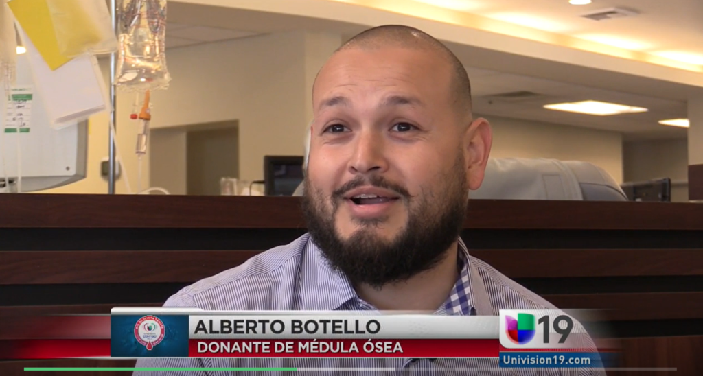 Alberto Botello is interviewed by Univision. 